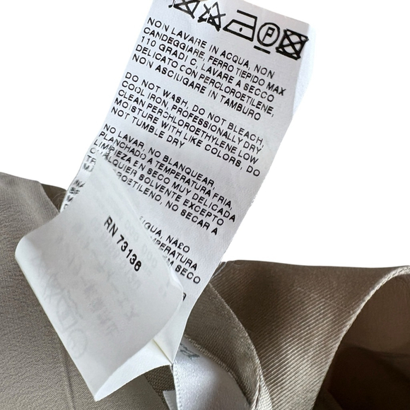 MaxMara Italy Champagne Gold Silk Blend V-Neck Sleeveless Gathered Dress Size 4 - Picture 7 of 12